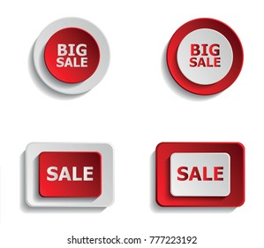 big sale 3d icon white? and rad -?vector? eps10? illustration?