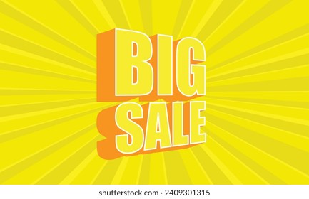 big sale 3d text effect and editable text effect. Sale banner template  design for social media and website. Big sale banner. vector illustration.