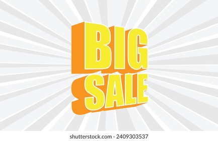 big sale 3d text effect and  transparent editable text effect. Sale banner template  design for social media and website. Big sale banner. vector illustration.