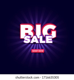 Big Sale 3D Text Red Purple