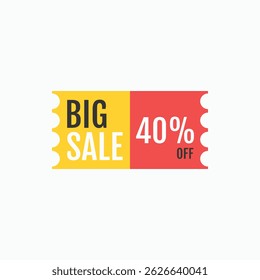 Grande venda 40% fora desconto Cupom gráfico
