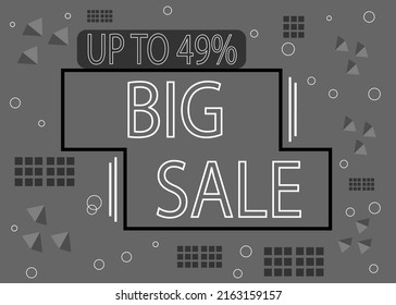 Big sale 49% off template special offer. 49 percent in white.