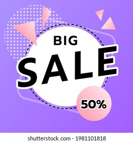 Big Sale 50% banner template design, Big sale special isolated on white background , Vector Illustration EPS 10