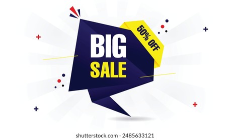 Big sale 50% off banner template design with white background perfect for promotional campaigns #banner #sale