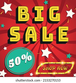 big sale 50 red background stars