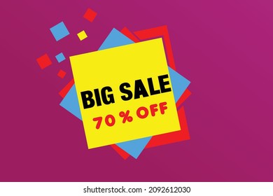 Big Sale 70% off banner, vector format 