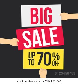 Big sale up to 70% off. Vector illustration