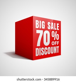 Big sale 70 percent off discount red cube.
