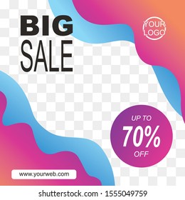 big sale up to 70% poster.social media template.holiday big sale banner vector.social media poster template.new year big sale poster