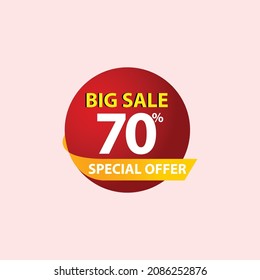 Big Sale 70% Special Offer Label Vector Template Design Illustration
