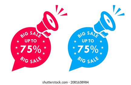 Big sale up to 75% off all sale styles in stores and online, Special offer sale 75 percent  number tag voucher vector illustration. 