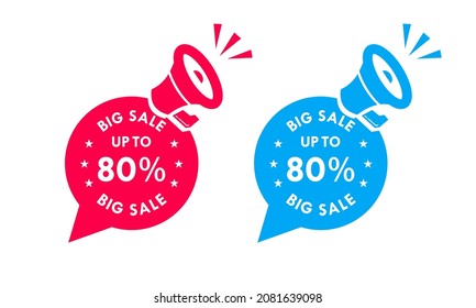 Big sale up to 80% off all sale styles in stores and online, Special offer sale 80 percent  number tag voucher vector illustration. 