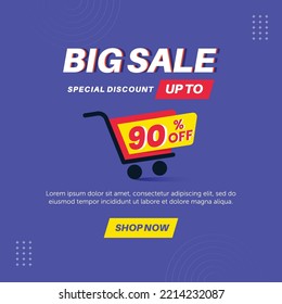 Big sale 90%. Number special discount sign template design