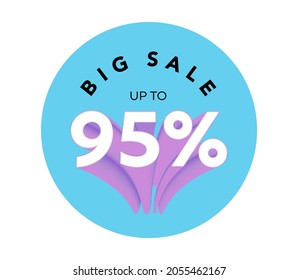 Big sale up to 90% off all sale styles in stores and online, Special offer sale 90 percent discount 3D number tag voucher vector illustration. season label summer sale coupon promo banner holiday