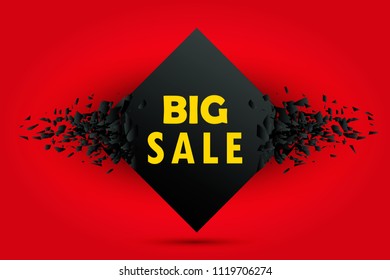 Big sale Abstract Background. Vector Banner with explosion effect.