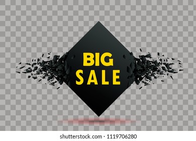 Big sale Abstract Background. Vector Banner with explosion effect.