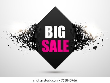 Big sale Abstract Background. Vector Banner with explosion effect.