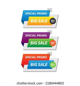 Gran venta con gradiente abstracto, hasta un 50% de descuento. Diseño de plantillas de banner de diseño de promoción de descuento. Ilustración del vector