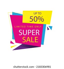 Big sale with abstract gradient background, up to 50% off. Discount promotion layout banner template design. Vector illustration