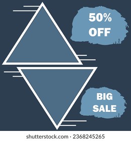 Gran venta con fondo de gradiente abstracto, hasta un 50% de descuento. Diseño de plantillas de banner de diseño de promoción de descuento. Ilustración del vector