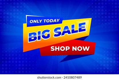 Big sale with an abstract gradient background, Discount promotion banner template design. Super Sale special offer banner.