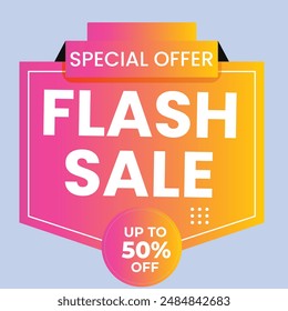 Big sale with abstract gradient background, up to 50% off. Discount promotion layout banner template design. Vector illustration