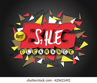 Gran venta con elementos triangulares abstractos.