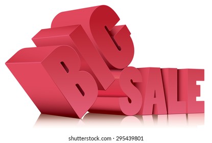 Big Sale advertisement isolated on blank white background - vector illustration eps 10