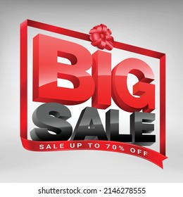 Big Sale Advertising Symbols best discount promotion style banner template design. Realistic EPS file.