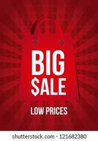 big sale announcement over red background. vector
