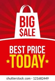 big sale announcement over red background. vector