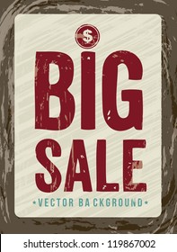 big sale announcement, vintage style. vector illustration