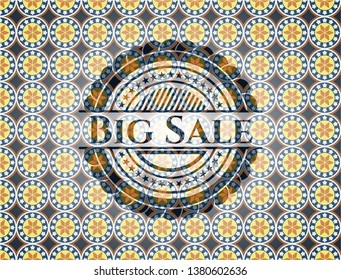 Big Sale arabic emblem background. Arabesque decoration.