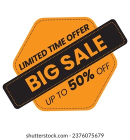 Big sale background, up to 50% off. Discount promotion layout banner template design. Vector illustration