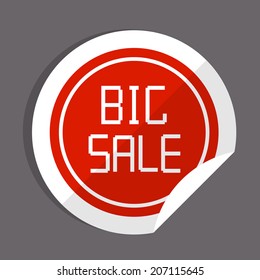Big sale background with flat icon. Vector illustration