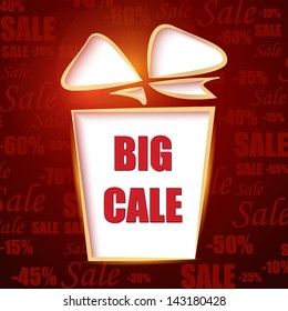 Big sale background with shopping bags pattern.