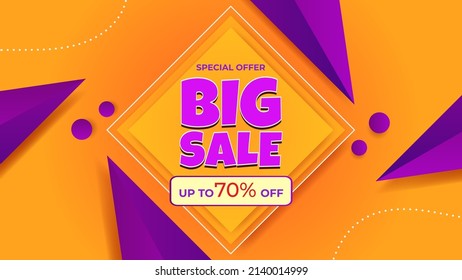 Big sale background template. special offer promo with dynamic shape background.