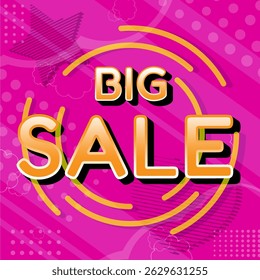 Big sale background template. special offer promo with dynamic pink background.