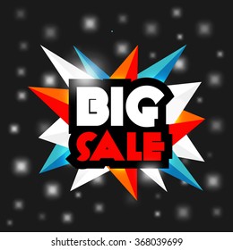 Big sale. Background of triangles and glare