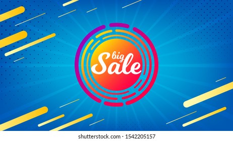 Big sale badge. Discount banner shape. Coupon design icon. Abstract background. Modern concept design. Banner with offer badge. Vector