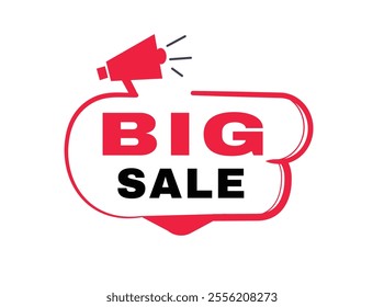 Big sale badge, label icon flat style isolated for Advertising, Promo, banner vector template or web element.