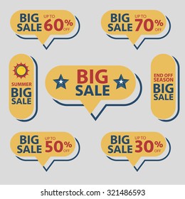 Big sale badge and label, vector illustration
