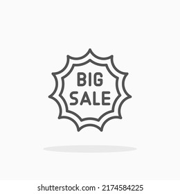 Big Sale Badge line icon. Editable stroke and pixel perfect. Can be used for digital product, presentation, print design and more.