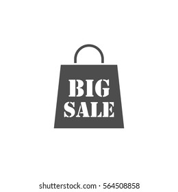 Big sale bag vector icon isolated