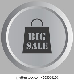 Big sale bag vector icon isolated