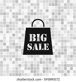 Big sale bag vector icon isolated