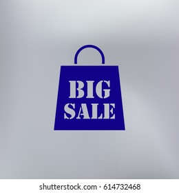 Big sale bag vector icon isolated