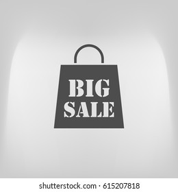 Big sale bag vector icon isolated
