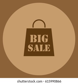 Big sale bag vector icon isolated