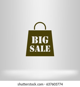 Big sale bag vector icon isolated